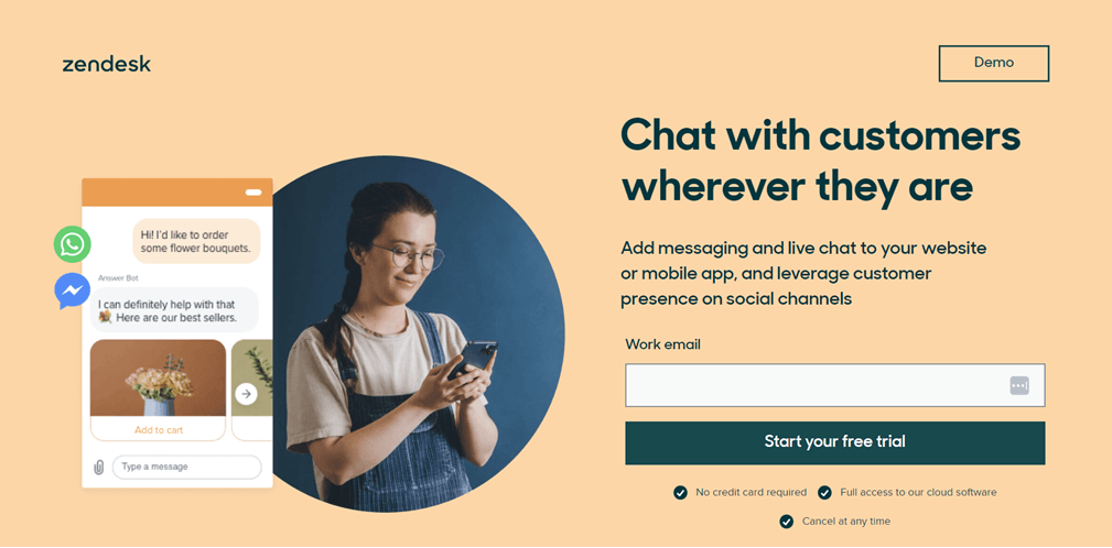 Zendesk: los 15 mejores complementos de chatbot WordPress para su sitio web