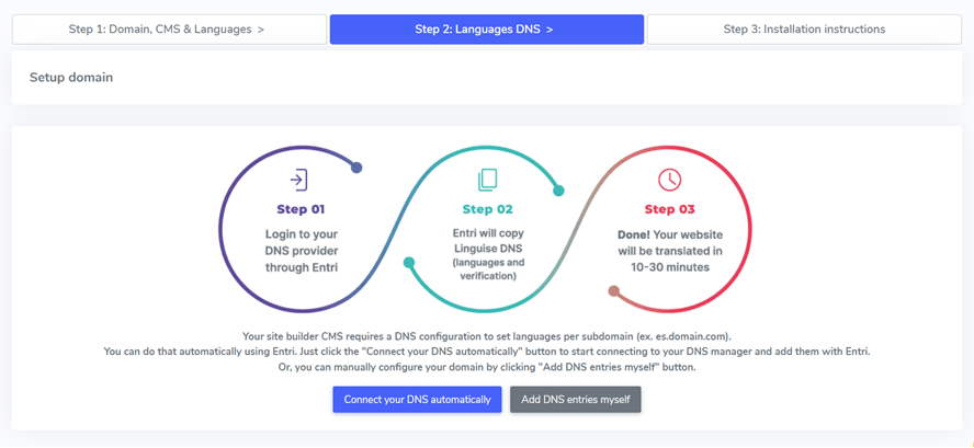 fare clic su Connetti automaticamente - Come implementare la traduzione automatica su un sito Web Tilda