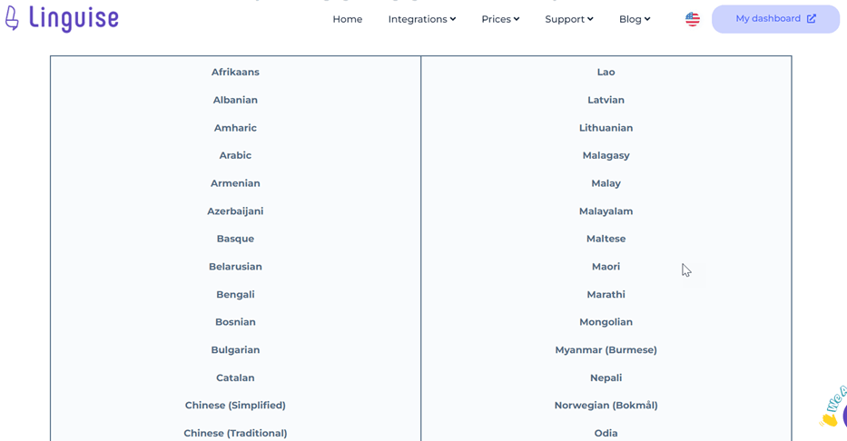 langues disponibles - Comment mettre en œuvre la traduction automatique sur un site web Tilda