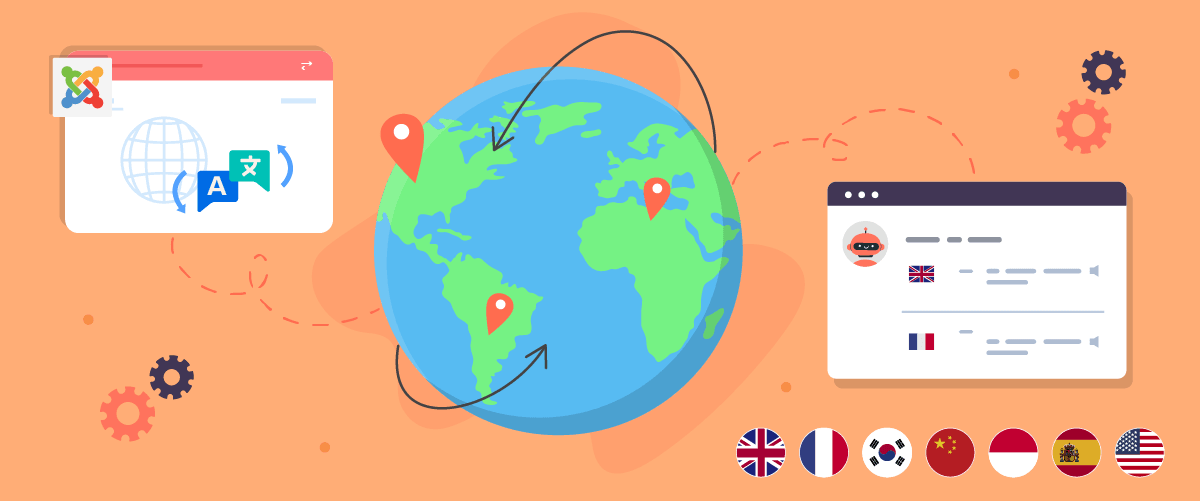 Carte du monde avec connexions réseau. Diverses icônes représentant les données et la communication.