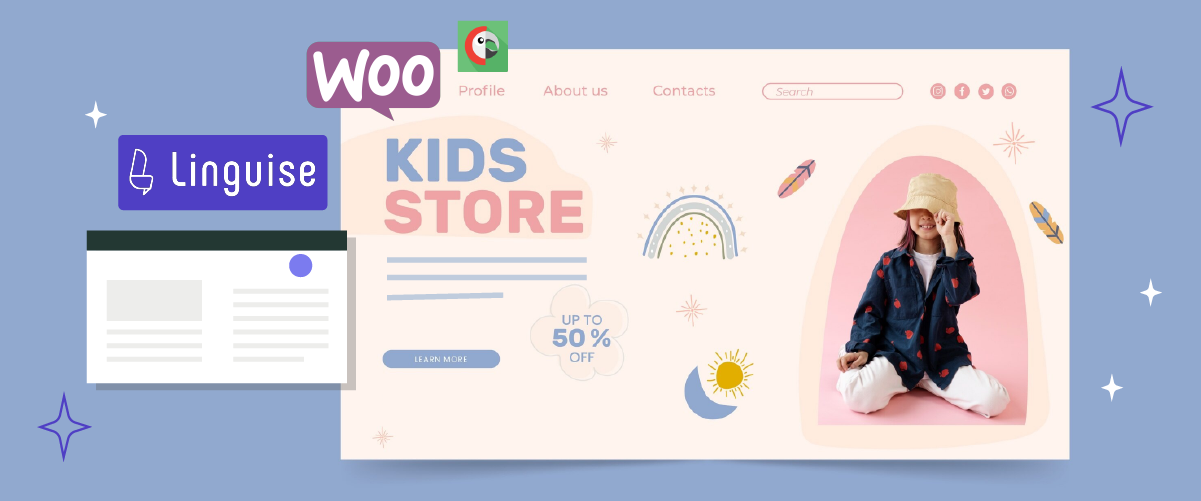 Ein Screenshot des Website-Designs eines Kinderladens
