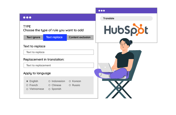 Aturan dan kamus terjemahan situs hubspot