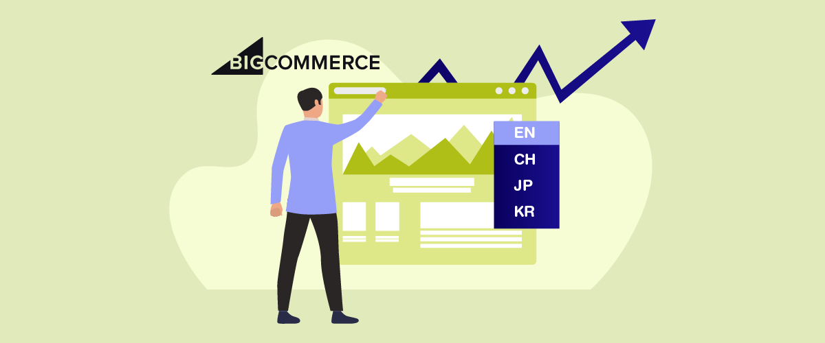 Pria menganalisis grafik e-commerce, penjualan meningkat