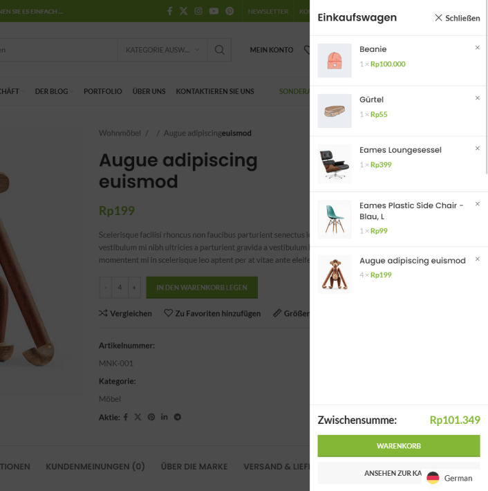 Woodmart Theme + WooCommerce: Cart and checkout now fully translated