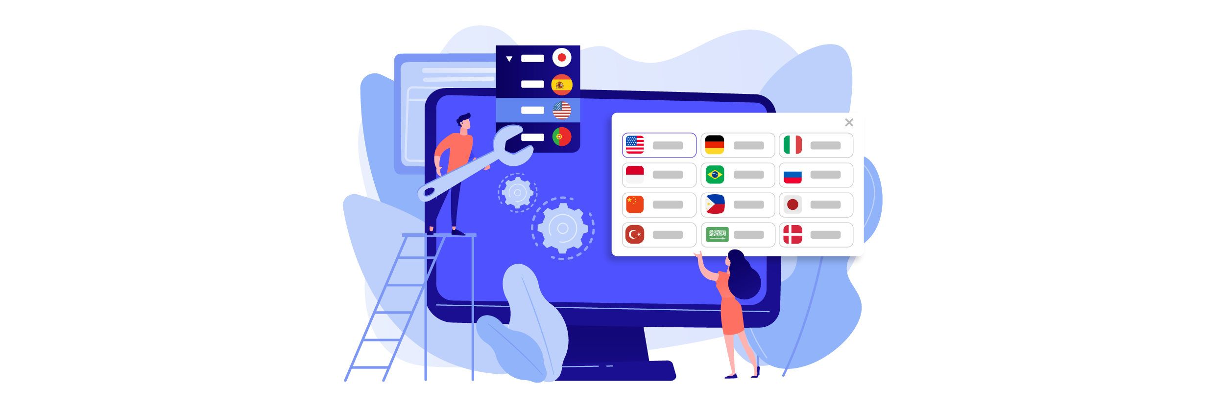 Conception d'une interface utilisateur de changement de langue pour les utilisateurs d'écritures non latines : bonnes pratiques et conseils UX