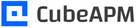 Logotipo oscuro de Cubeapm